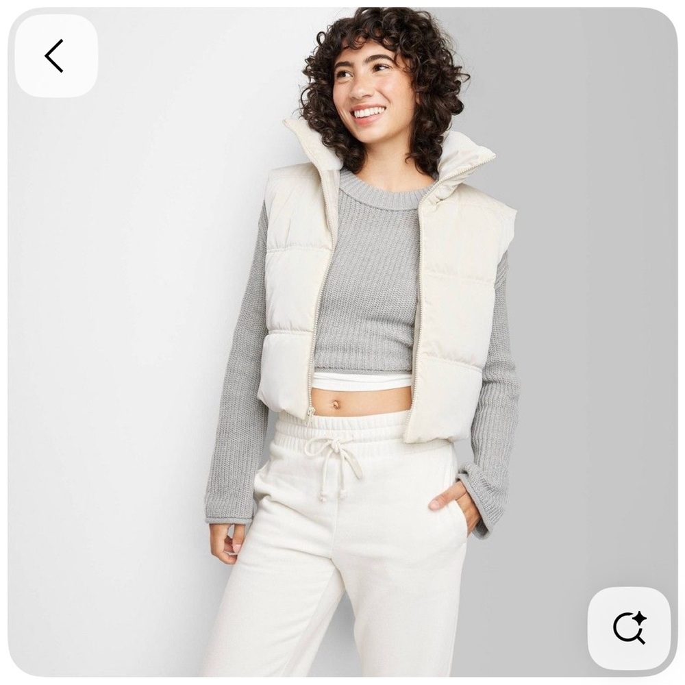 Wild Fable Matte Cropped Puffer Vest